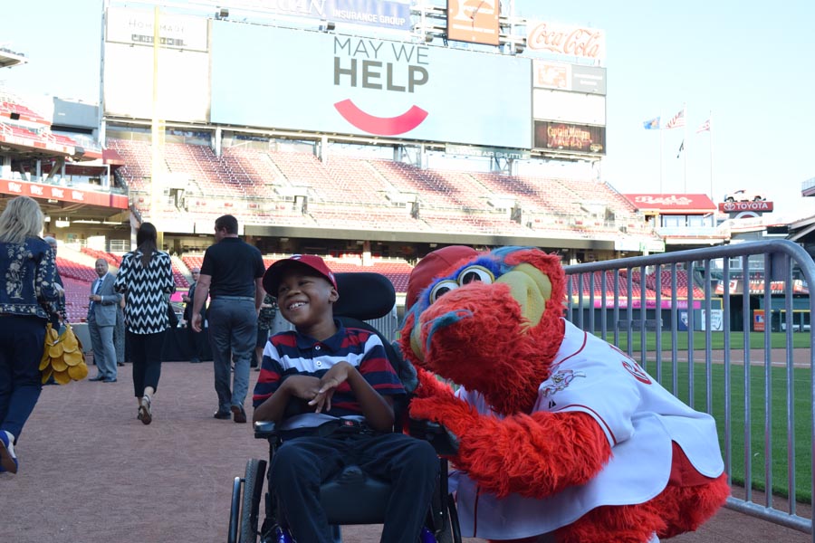 Gapper with child at Great American Ballpark